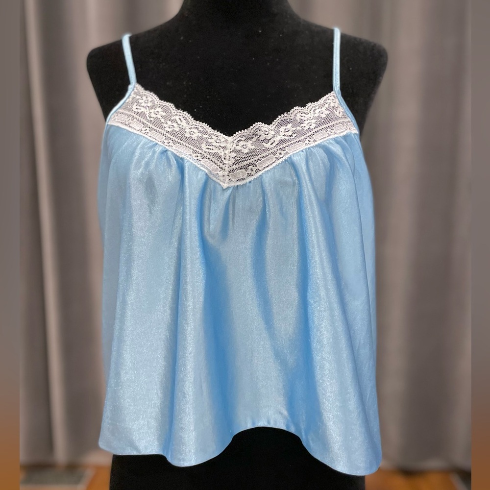 Vintage blue satin camisole